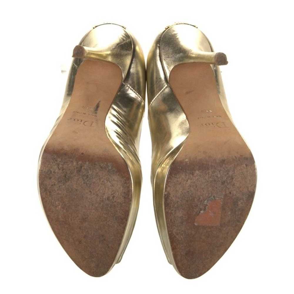 christian dior authentic Solid Gold Peep Toe Leat… - image 5