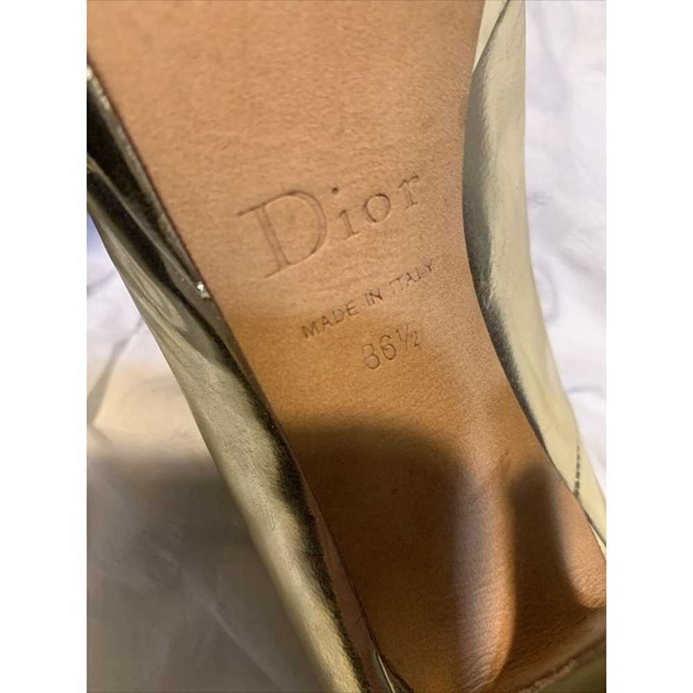 christian dior authentic Solid Gold Peep Toe Leat… - image 9