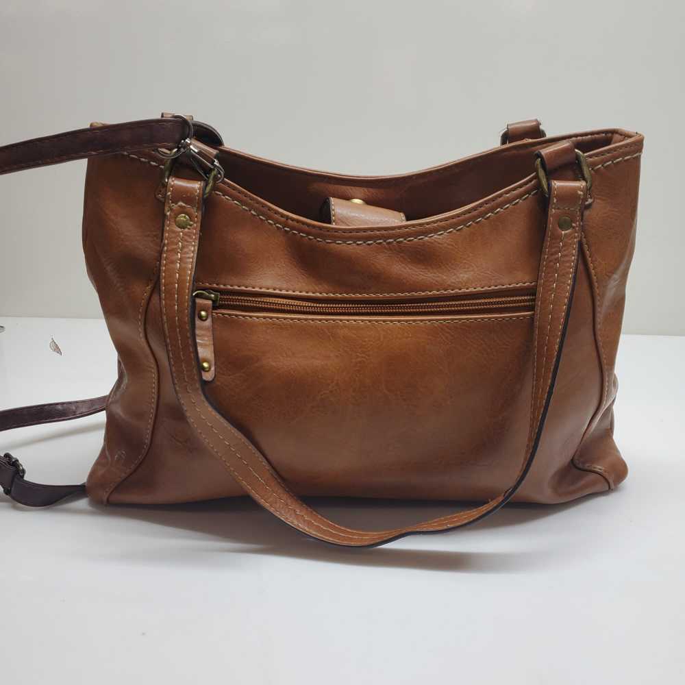 b.o.c. Brown Floral Embossed Leather Crossbody Ba… - image 3