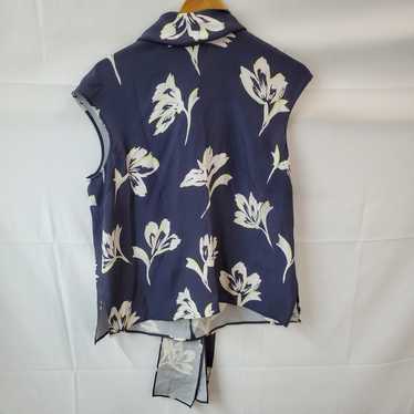 Other St. John Blue Floral Top Blouse in Women's … - image 1