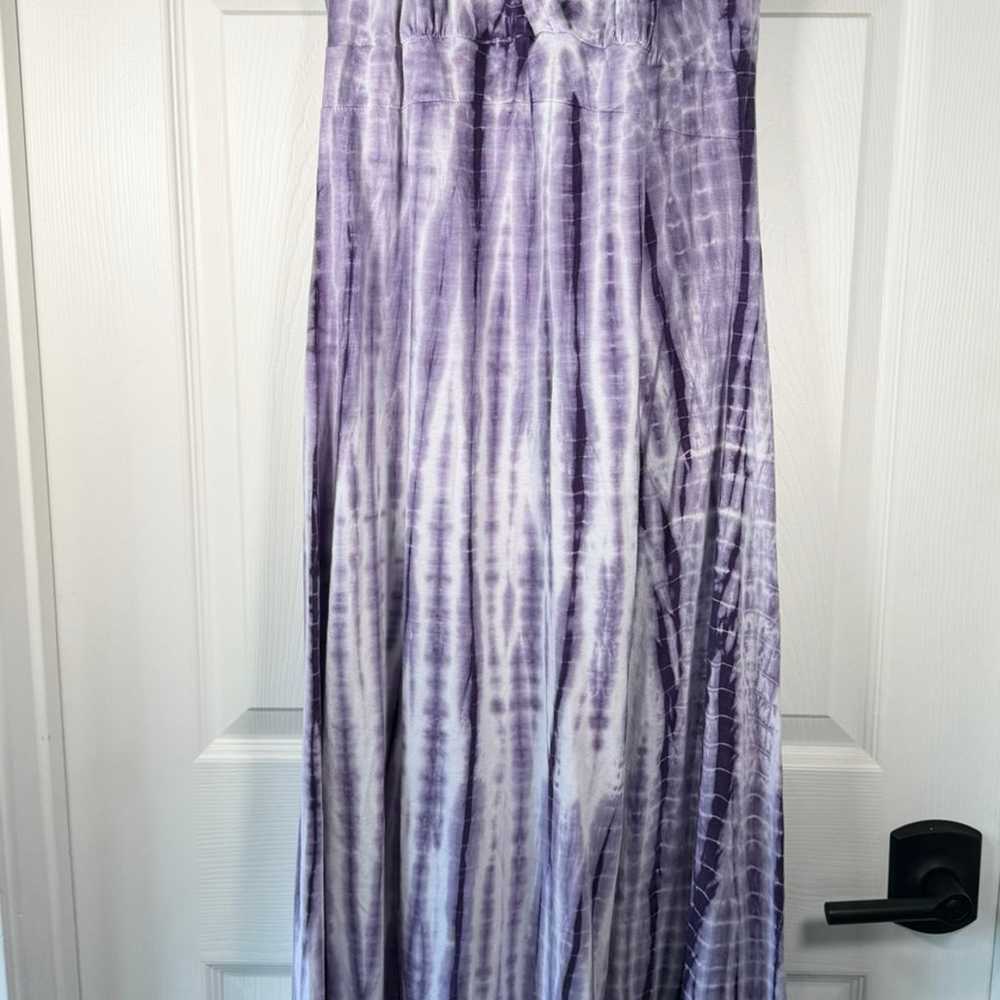 PrAna Tie Dye Purple Maxi Halter Tie Top Hippie S… - image 1
