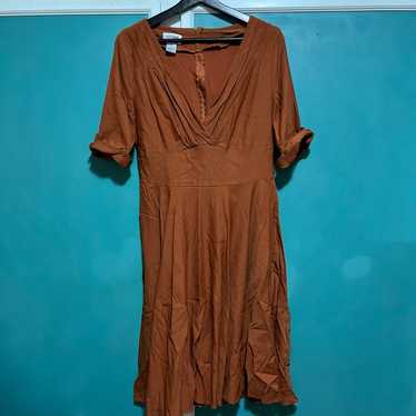 1950s style rust dress