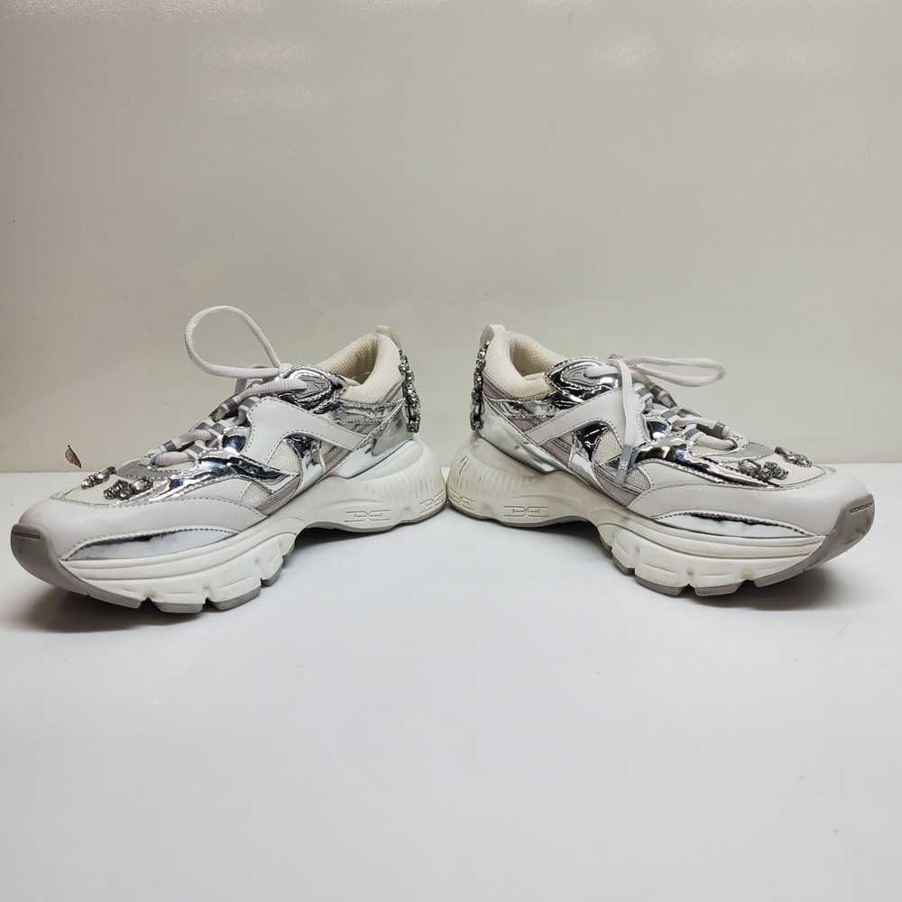 Sam Edelman Bedazzled White Silver Sneakers Size … - image 3