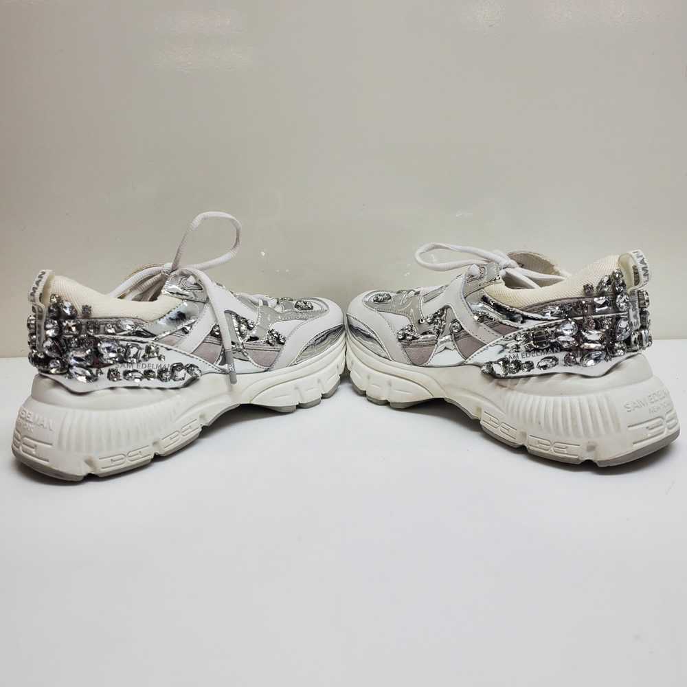 Sam Edelman Bedazzled White Silver Sneakers Size … - image 4