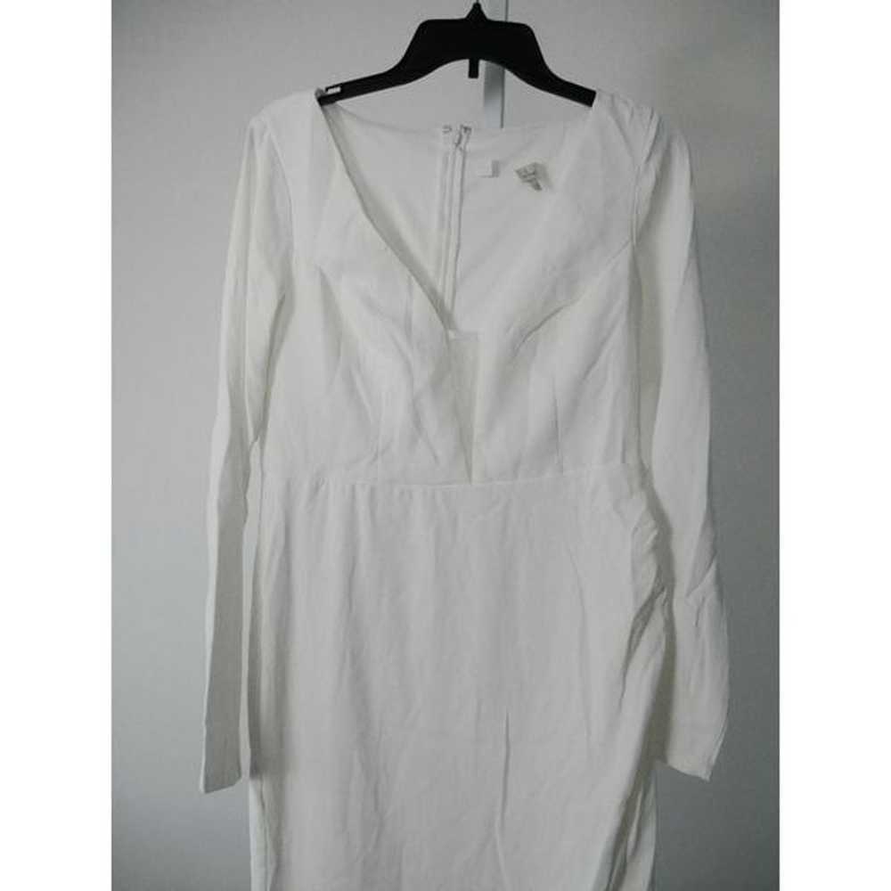 Lulu's White Long Sleeve V-neck Maxi Formal Dress… - image 4