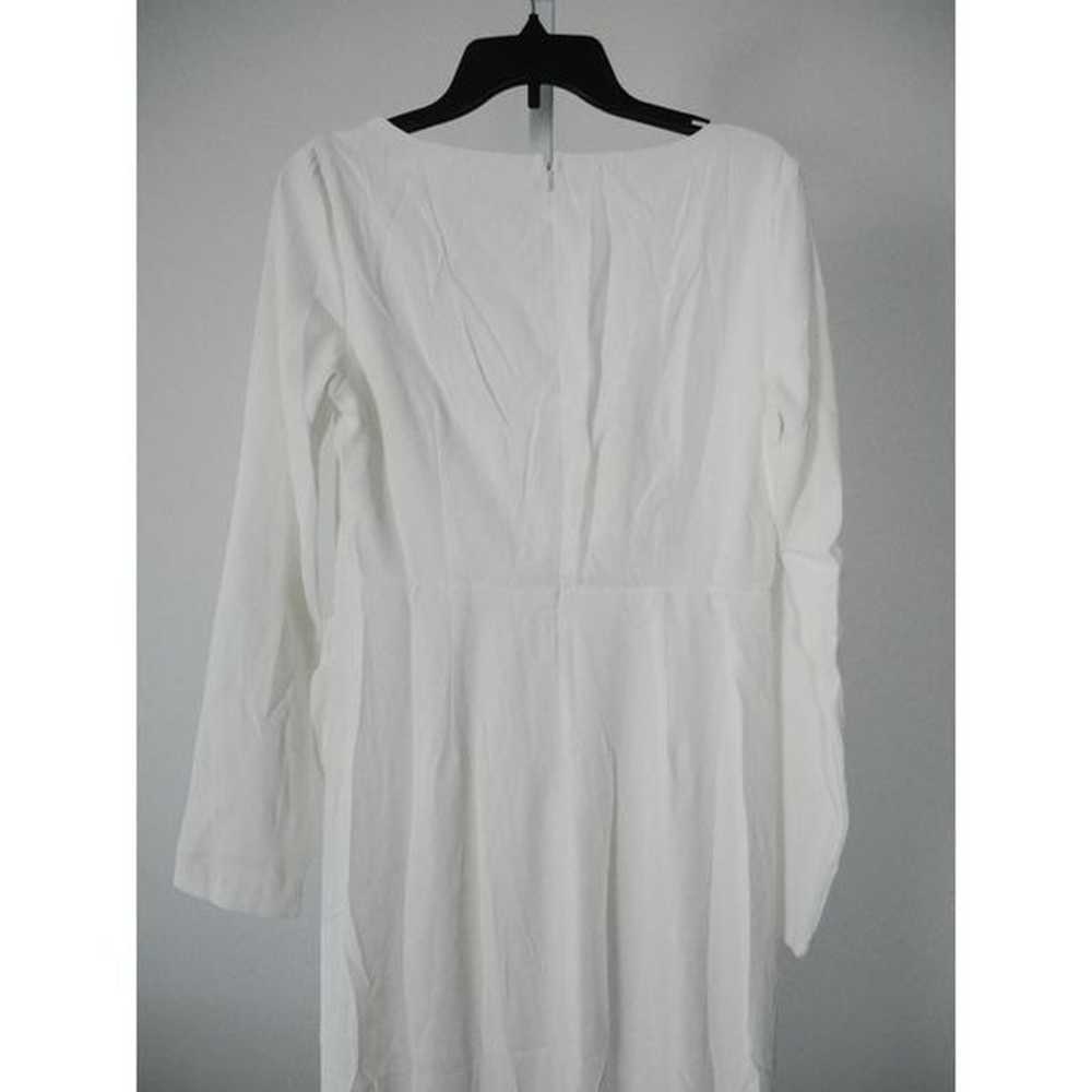 Lulu's White Long Sleeve V-neck Maxi Formal Dress… - image 7