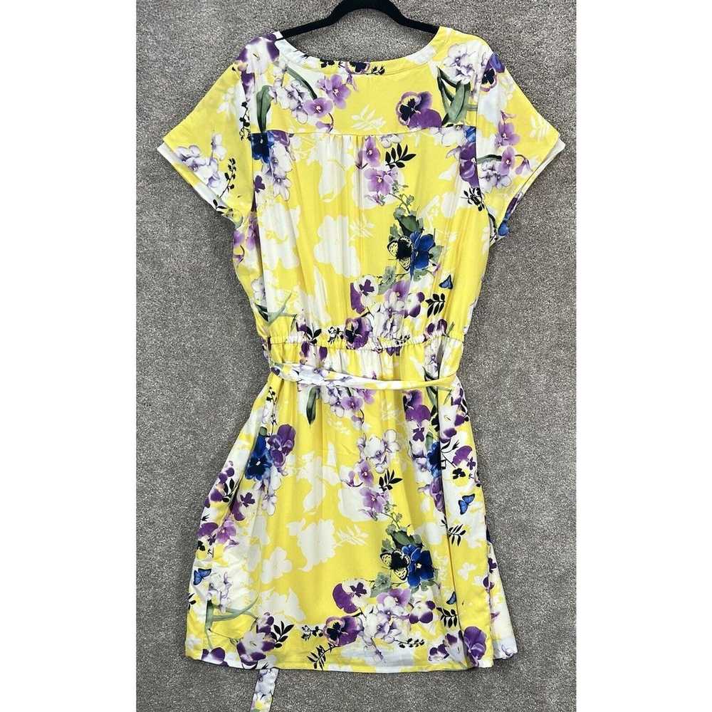 CJ Banks Dress Womens 2X Midi Yellow Floral Elast… - image 2