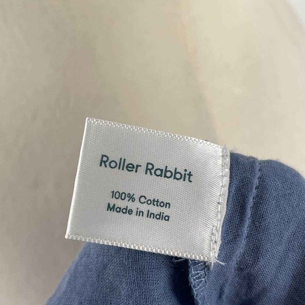 Roller Rabbit 100% Cotton Blue Chambray Embroider… - image 5