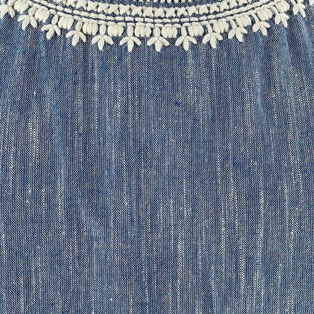 Roller Rabbit 100% Cotton Blue Chambray Embroider… - image 6