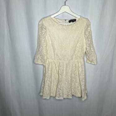 Topshop Ivory Lace Mini Dress