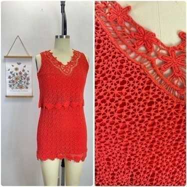 Topshop- Fitted Lace Dress Poppy ReD
