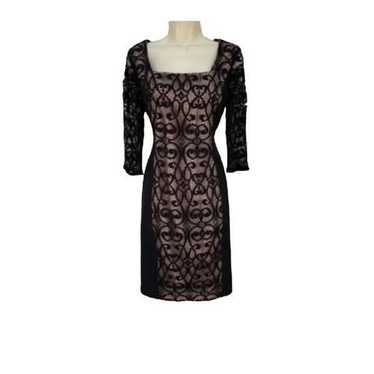 Adrianna Papell Black Lace Overlay Dress.  beautif