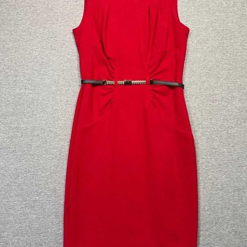 Women's XOXO Red Sleeveless Belted Dress Size 1/2 - image 2