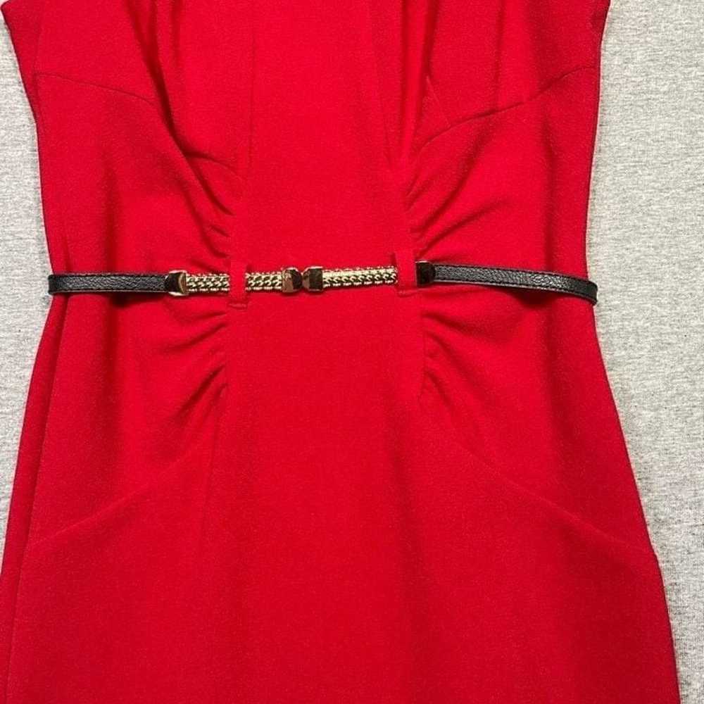 Women's XOXO Red Sleeveless Belted Dress Size 1/2 - image 4