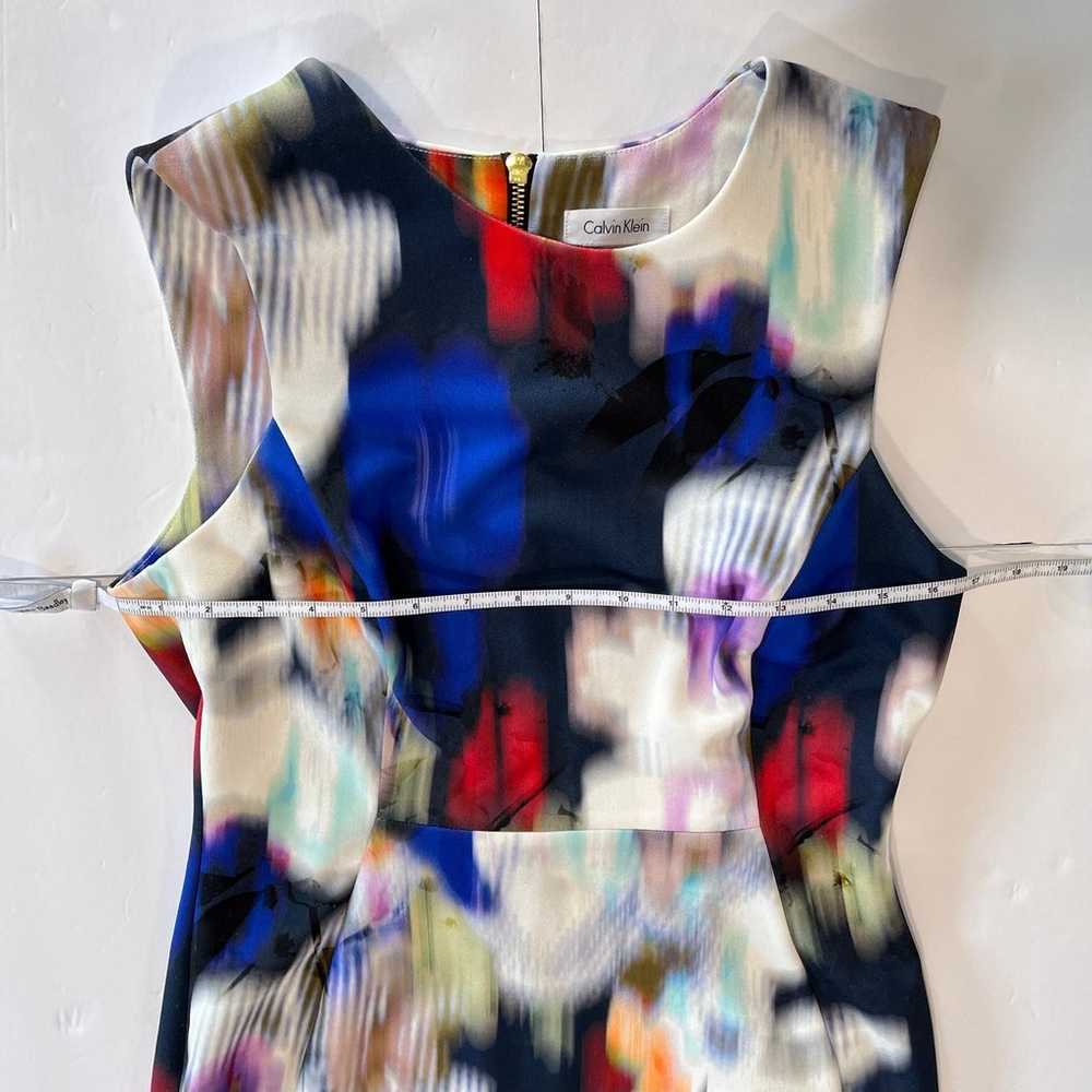Calvin Klein Colorful Blue Ivory Abstract Sleevel… - image 5