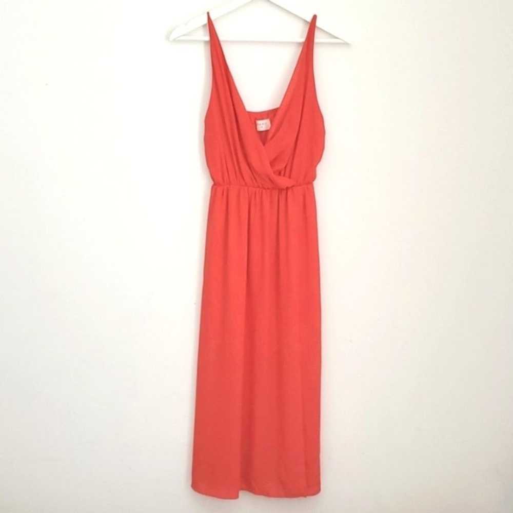 Everly Coral Orange Maxi Dress Size S - image 1