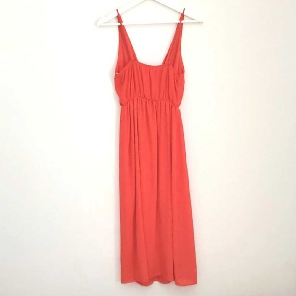 Everly Coral Orange Maxi Dress Size S - image 3