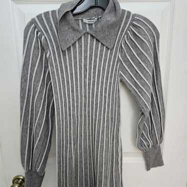 Gray stripes mini dress