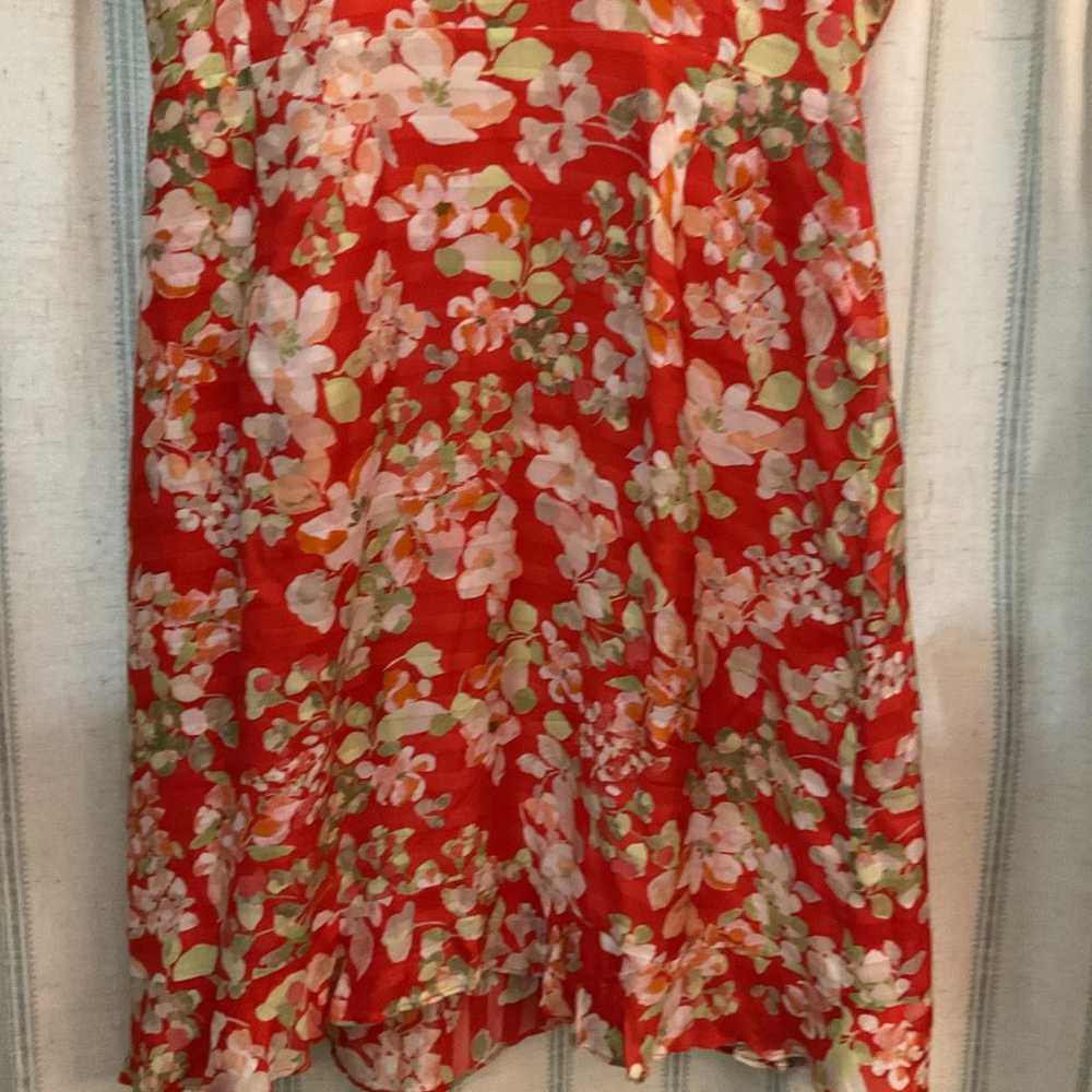 J.Jill Red Floral Wrap Dress Size Medium - image 10