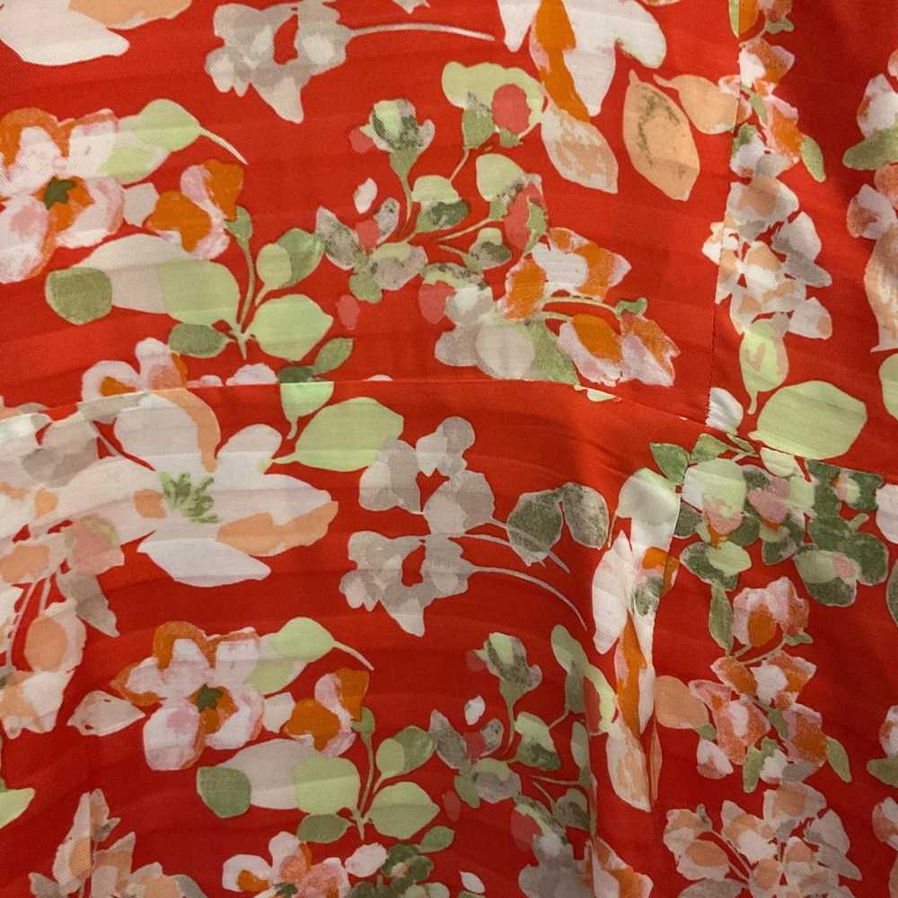 J.Jill Red Floral Wrap Dress Size Medium - image 11