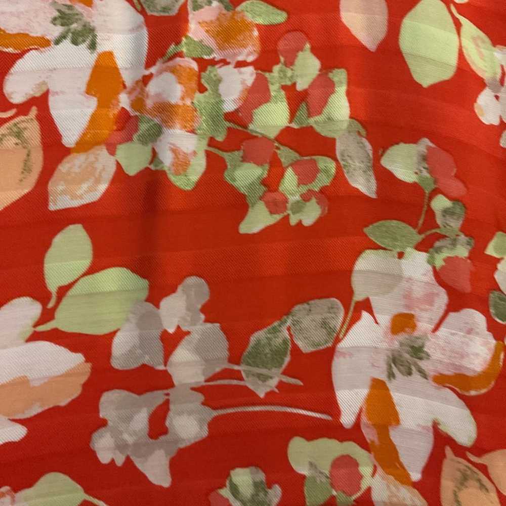 J.Jill Red Floral Wrap Dress Size Medium - image 12