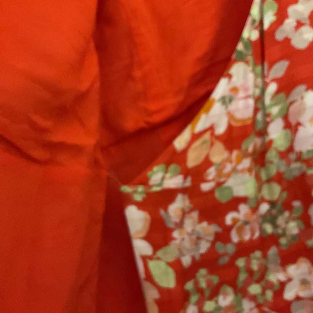J.Jill Red Floral Wrap Dress Size Medium - image 7