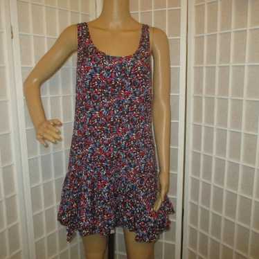 vintage Free People ruffled hem sleeveless mini dr