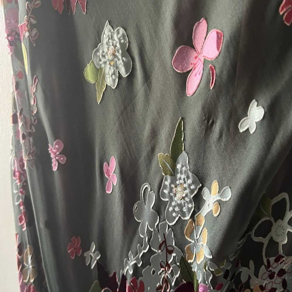 Monsoon UK floral beaded silk/viscose dress bias - image 6