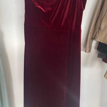Velvet cabernet birdy grey floor length dress - image 1