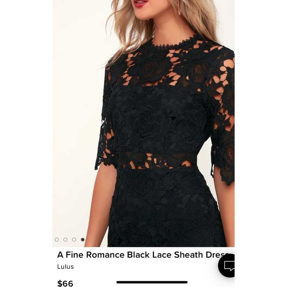 Lulu’s Black Lace Dress A Fine Romance Black Shea… - image 3