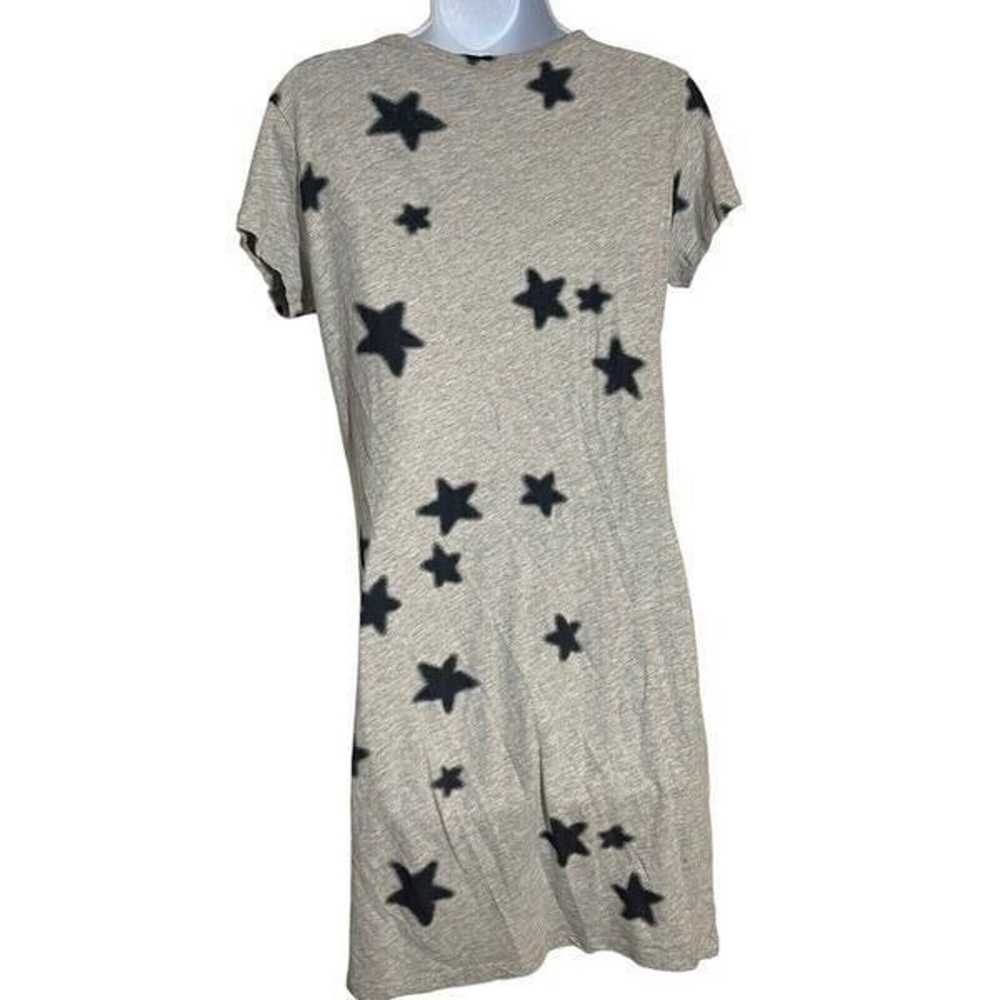 Pam & Gela Gray Star Print V-Neck T-Shirt Dress S - image 3