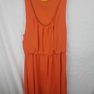 Alice & Olivia Orange 100% Silk Sleeveless Dress S