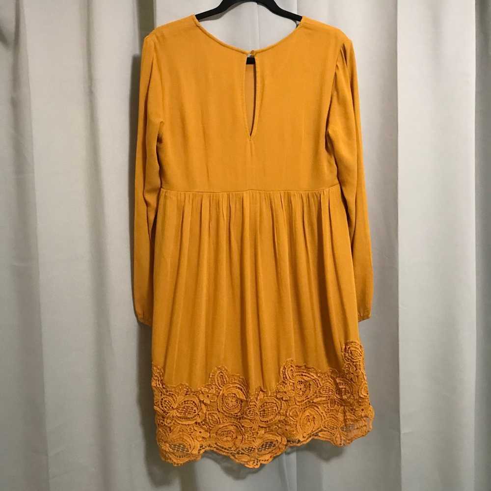 Anthropologie Maeve Mustard Yellow Lace Detail Lo… - image 2