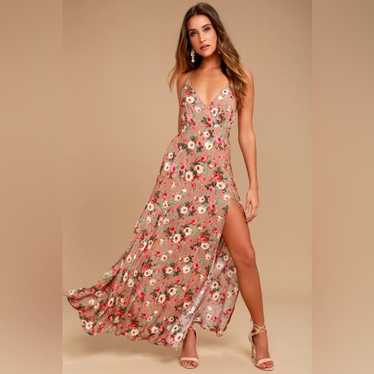 Everlasting Bliss Blush Floral Print Maxi Dress S… - image 1