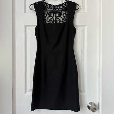Ann Taylor Vintage Sheer Back Soutache Black Dress