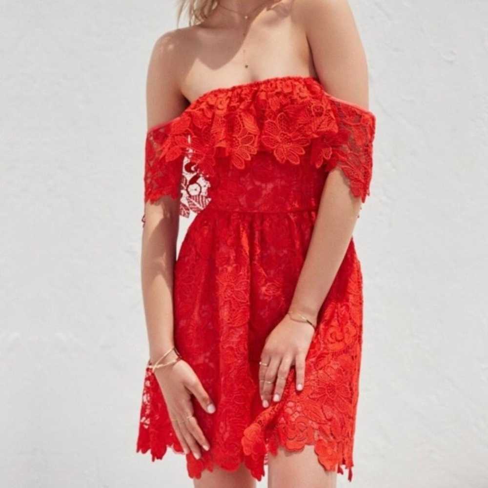 Lovers + Friends Dream Vacay Off Shoulder Red Lac… - image 2