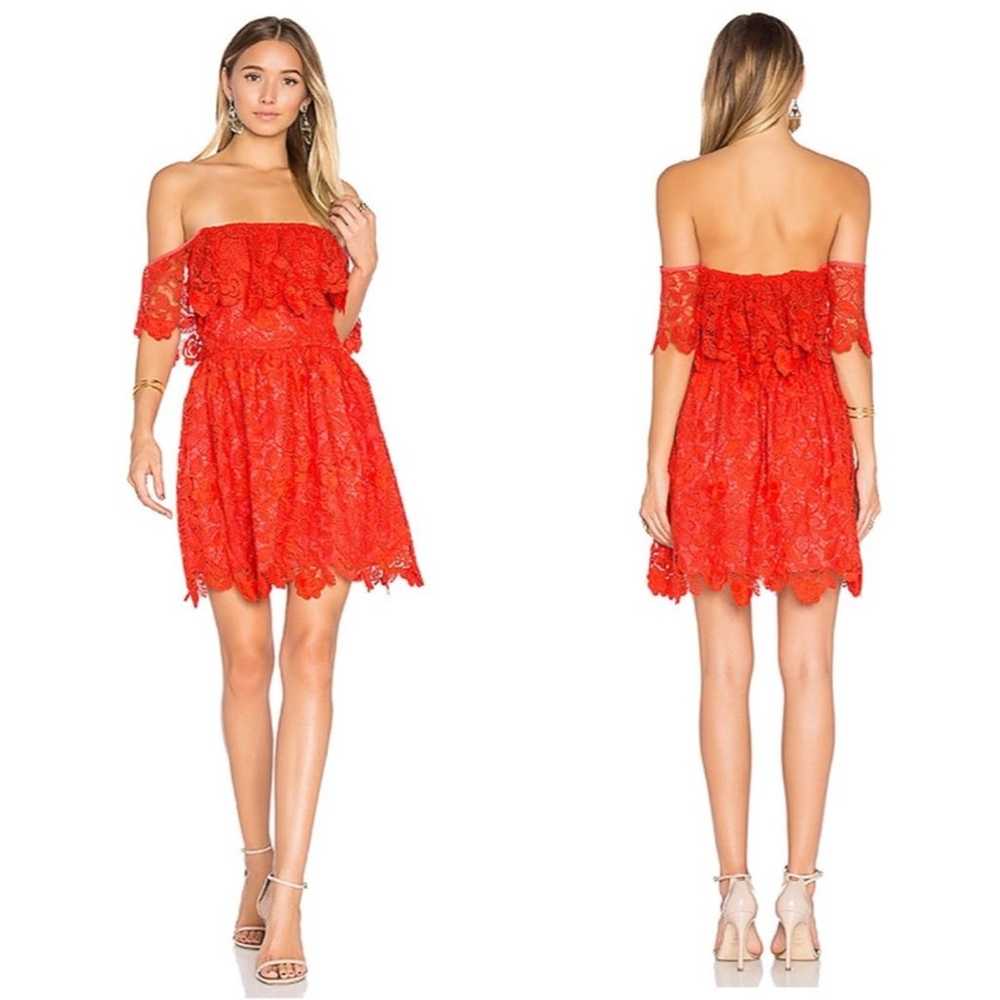 Lovers + Friends Dream Vacay Off Shoulder Red Lac… - image 3