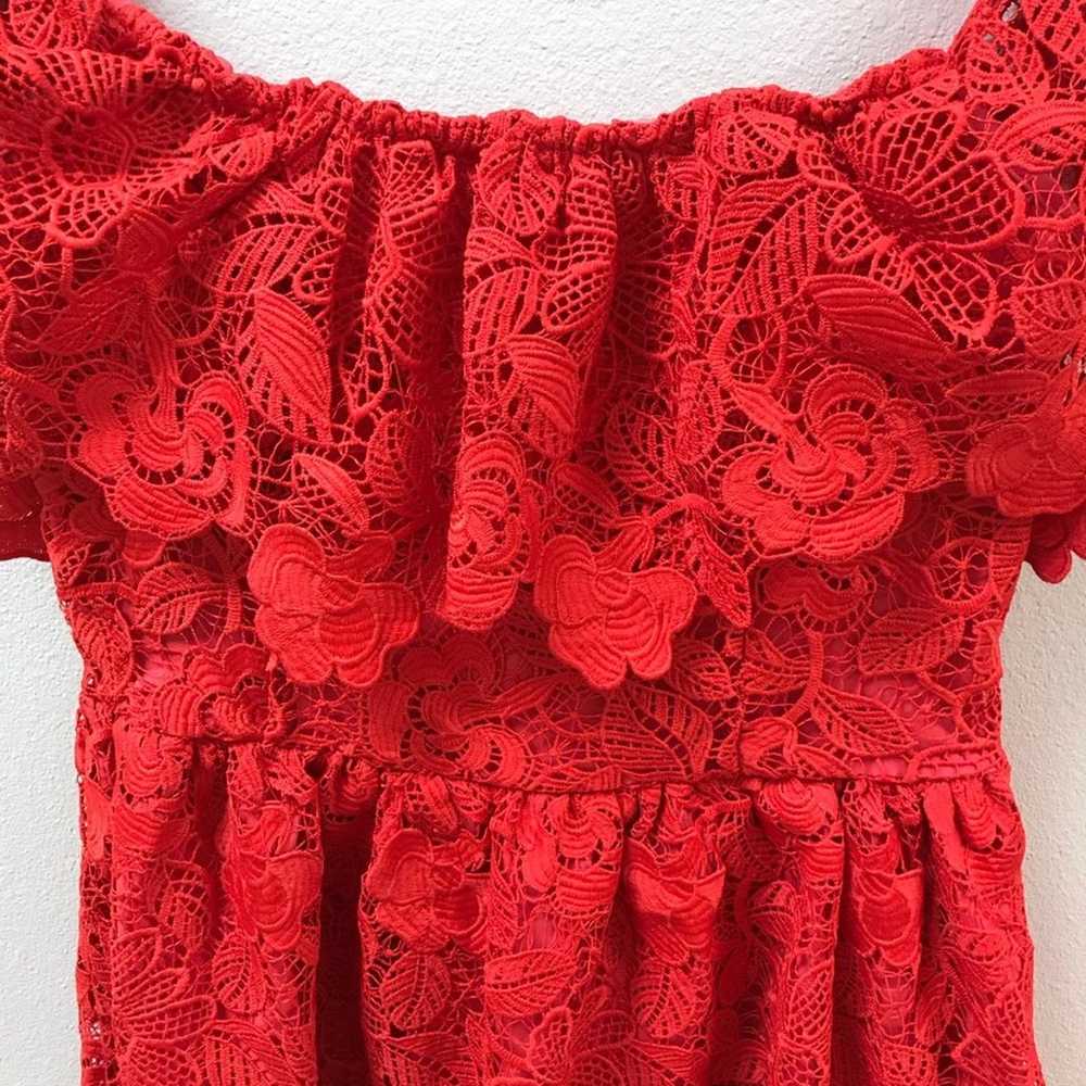 Lovers + Friends Dream Vacay Off Shoulder Red Lac… - image 6