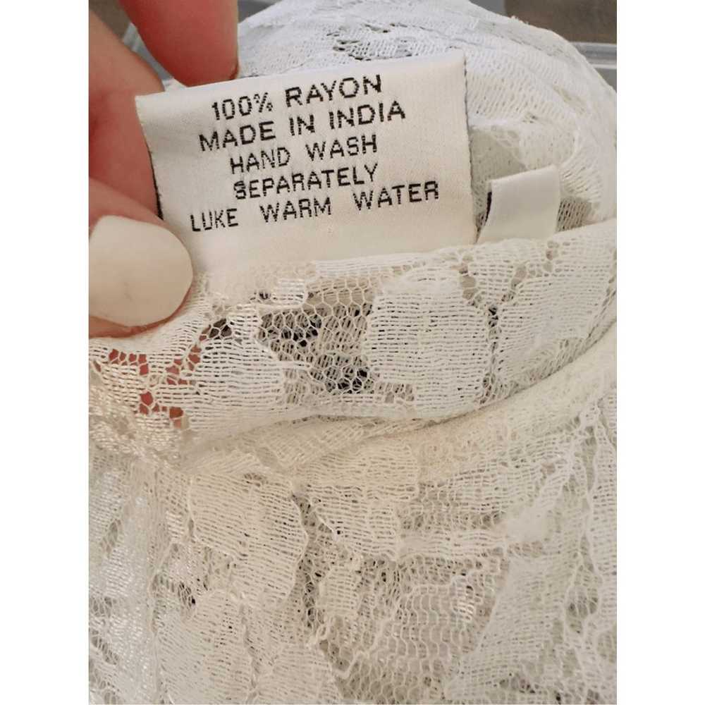 Channa Vintage Rayon White Lace Sleeveless Maxi D… - image 11