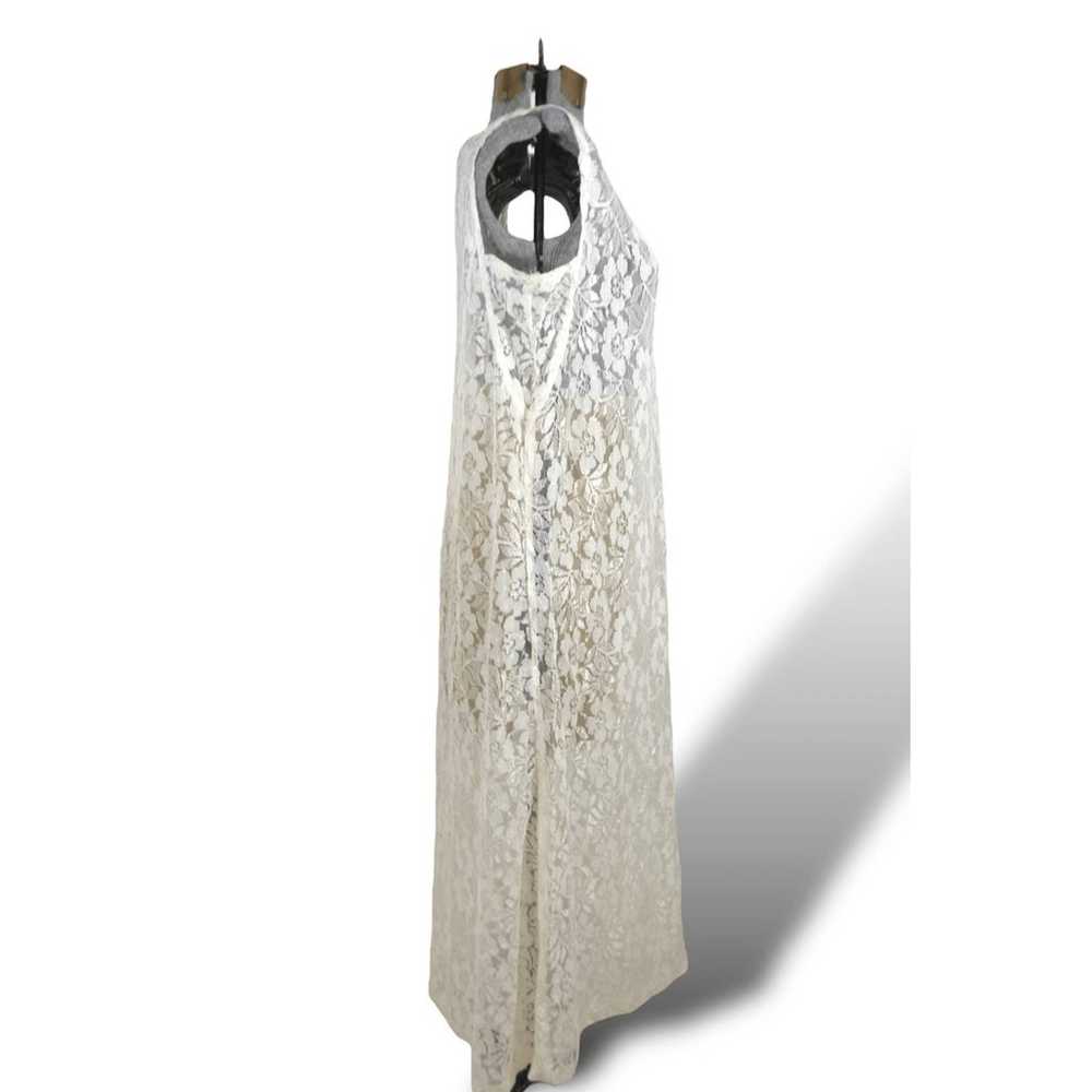 Channa Vintage Rayon White Lace Sleeveless Maxi D… - image 8