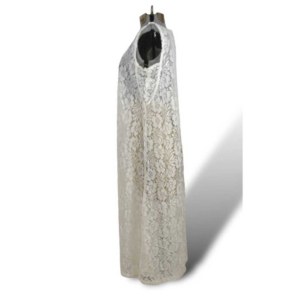 Channa Vintage Rayon White Lace Sleeveless Maxi D… - image 9