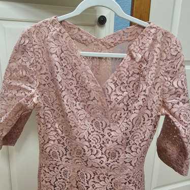 Blush Pink Floral Lace Ruffle Bell 3/4 Sleeve - image 1