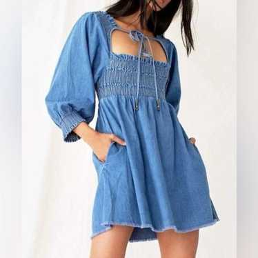 Free People This Is Everything Mini Denim Dress