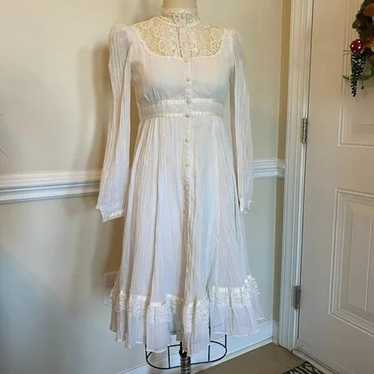 Vintage White Prairie Dress, XS