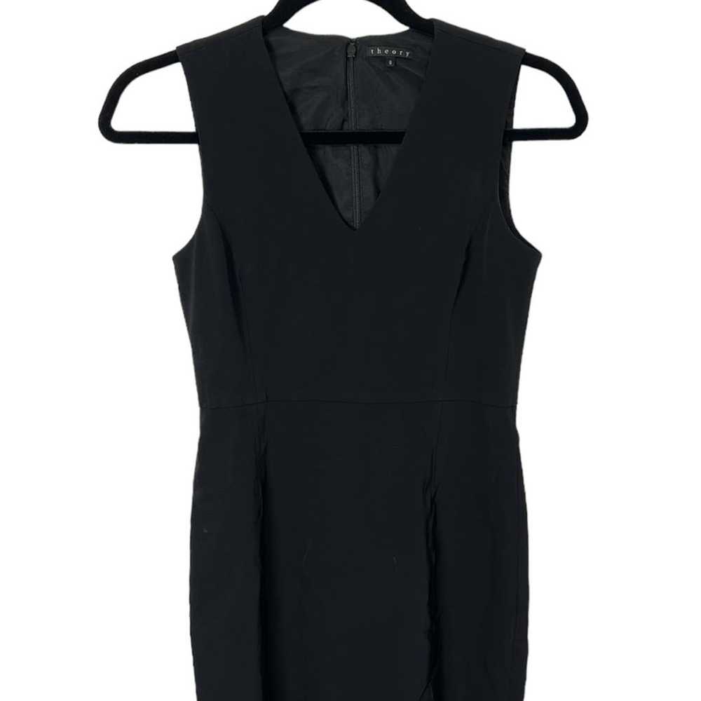 Theory V-Neck Black Sleeveless Mini Dress Women’s… - image 2