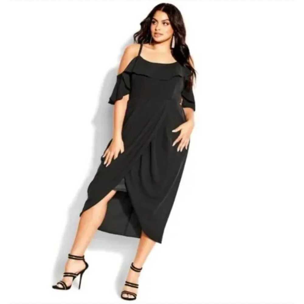 City Chic Curves Cold Shoulder Midi Dress Lined W… - image 1