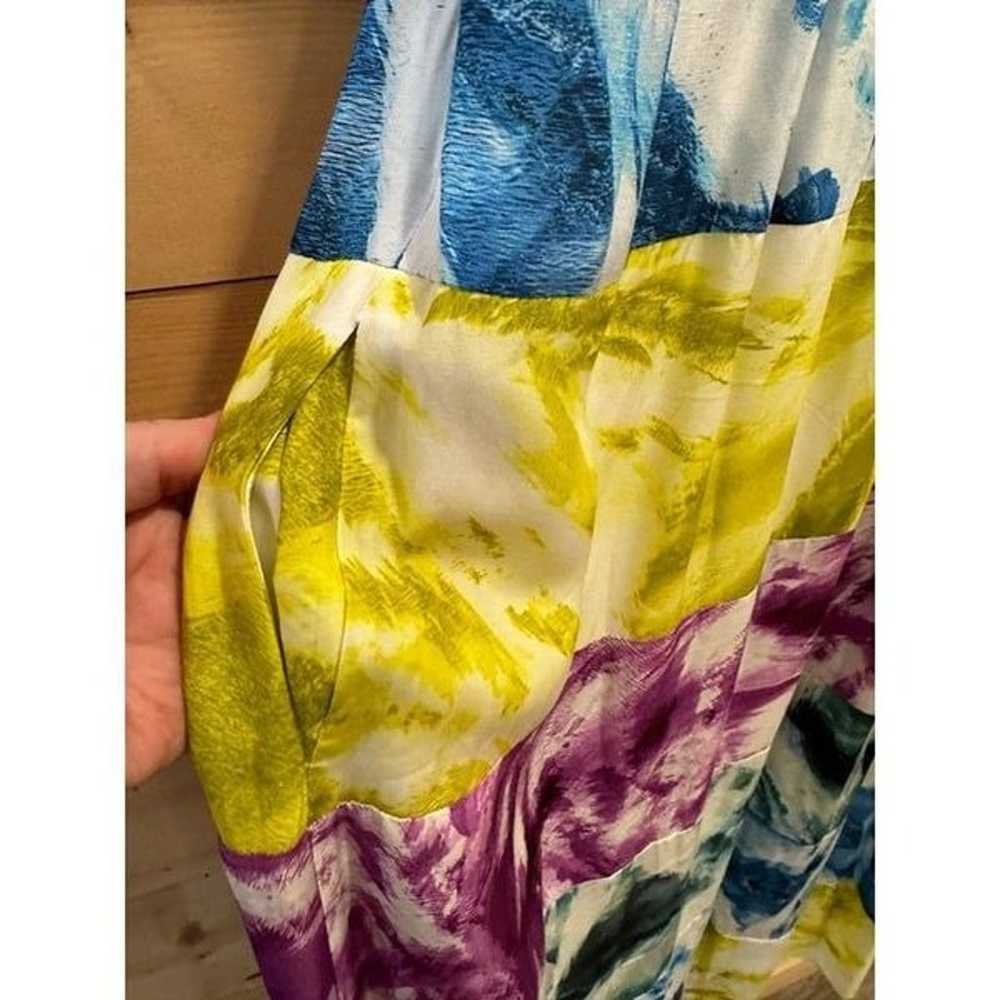Marie Oliver Tie Dye Rayon, Silk Maxi Dress XS - image 8