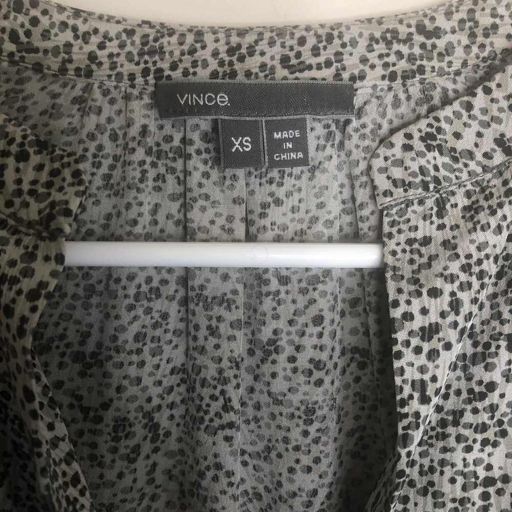 Vince Speckled Silk Dress Popover Short Sleeve E23 - image 4