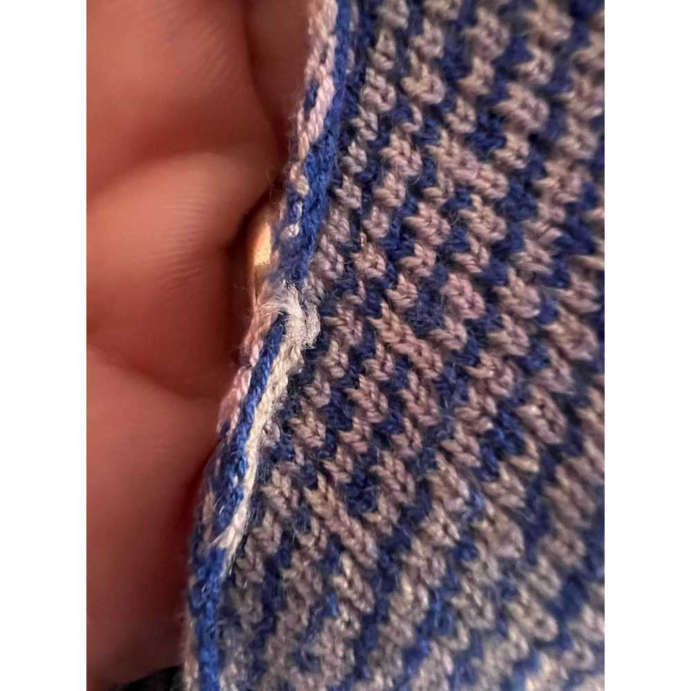 Maje Blue White Knit Deep V Neck Dolman Sleeve Sl… - image 7