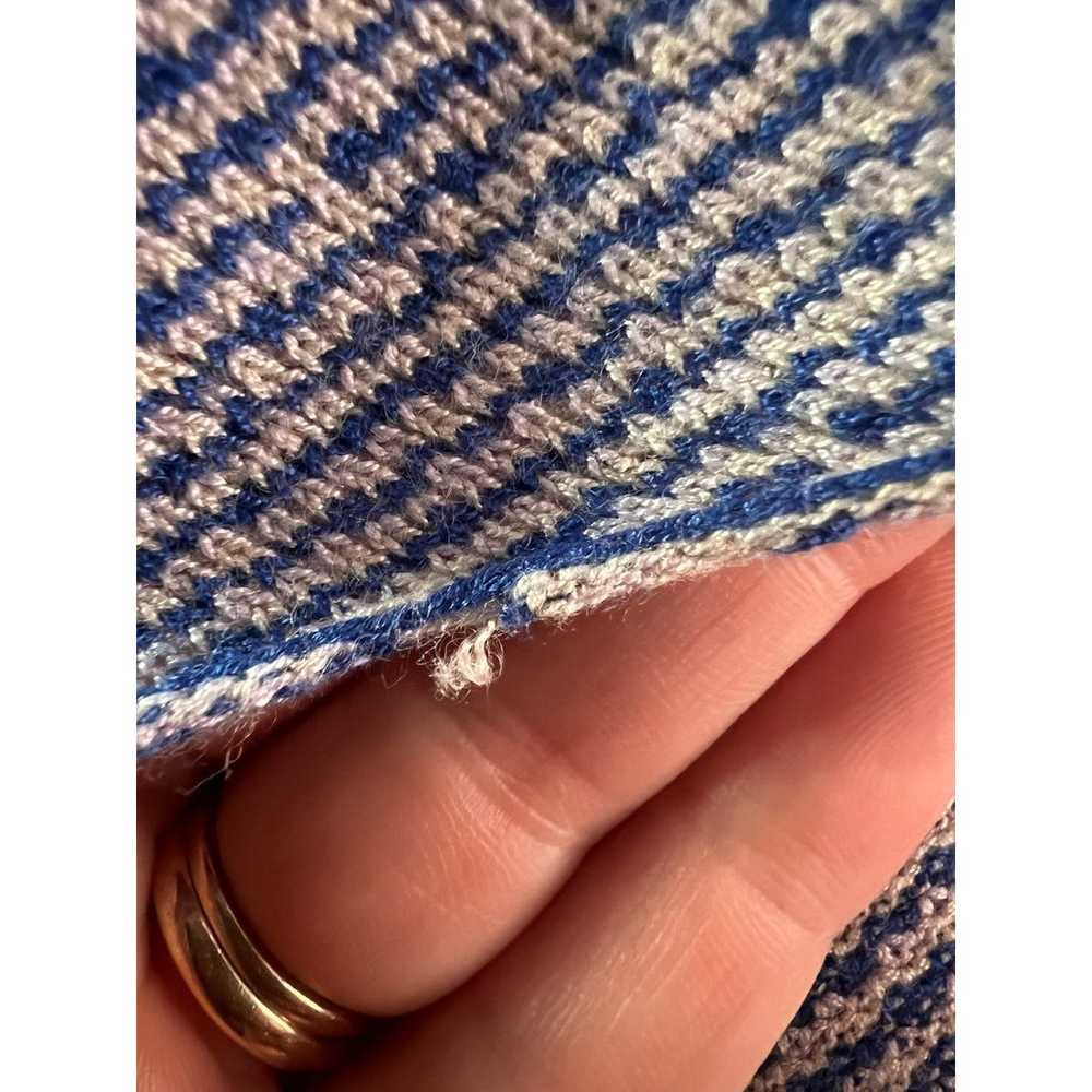 Maje Blue White Knit Deep V Neck Dolman Sleeve Sl… - image 8